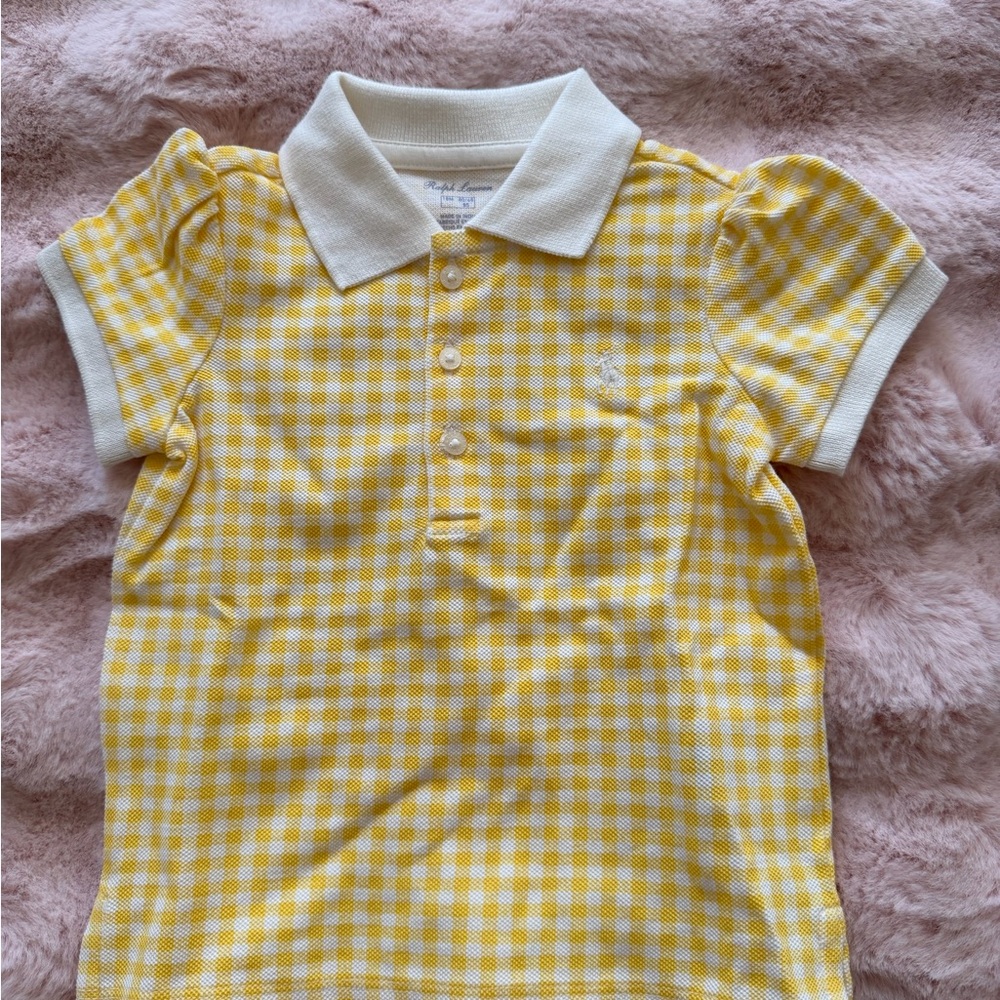 Yellow Gingham Collared Polo Set - Picture 3 of 5